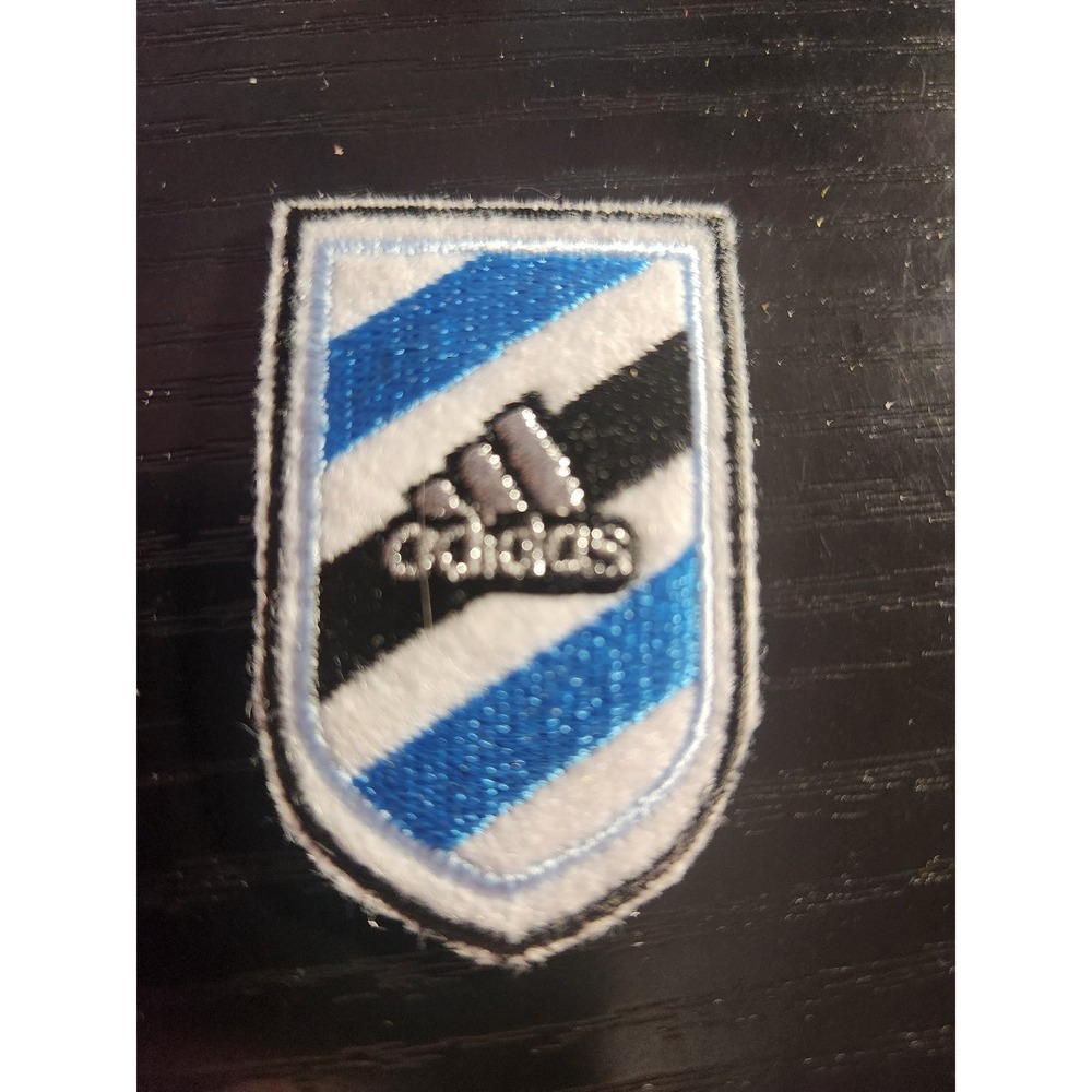 Adidas Patch Shield Stripes Embroidered Sew-On Blue Black White Logo